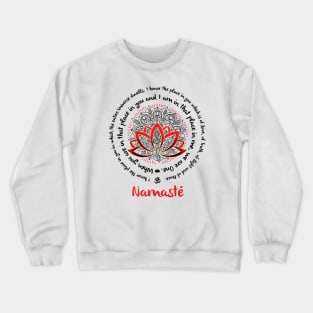 NAMASTE WE ARE ONE Beautiful Lotus Mandala Typography Yoga Inspired Saying Crewneck Sweatshirt